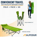 Alpcour Folding Camping Cot, Deluxe Collapsible Bed w/ Pillow, Extremely Light - Brand New
