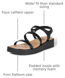 AEWM84666S25 Amazon Essentials Women's Strappy Flatform Sandals Black Size 9.5 - Brand New