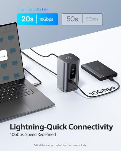 BASEUS DOCKING STATION, 11 IN 1, TRIPLE DISPLAY, 4K, USB PD - SPACE GRAY - Like New