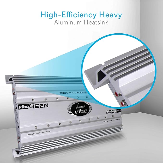 Premium Lanzar Car Audio Amplifier Car Stereo 6,000 Watt 4-Channel - VIBE452N.5 - Like New