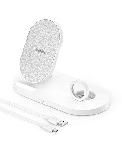 ANKER WIRELESS CHARGING STATION POWERWAVE SENSE 2-IN-1 STAND A2595 - WHITE - Like New