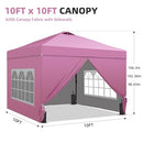 GDYEVO 10x10 Pop Easy Set Up Camping Canopy with 4 Side Walls - PINK - Like New