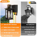 KONDRAS PORCH LIGHTS WITH GFCI OUTLET 2-PACK MOTION SENSOR - OIL RUBBED BRONZE - Like New