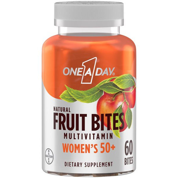 One A Day Women’s 50+ Natural Fruit Bites Multivitamin 60 Count - 1 Pack New