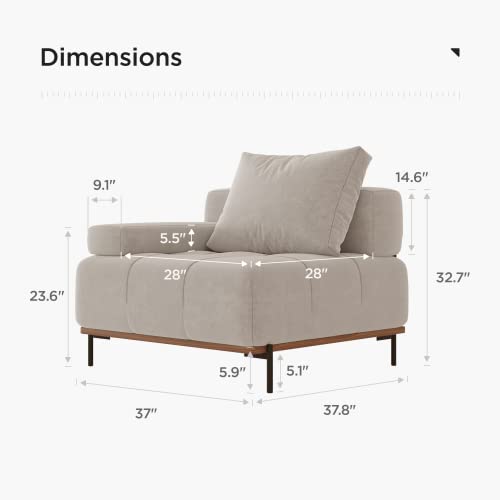 ACANVA CONVERTIBLE MODULAR SOFA MID-CENTURY MODERN MODULAR AZY906-BC-N - BEIGE - Like New