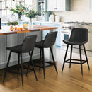 ORANGE ONE LOW BACK METAL FRAME COUNTER HEIGHT BAR STOOL (SET OF 3) - BLACK - Like New
