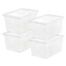 IRIS USA 4 PACK STORAGE BINS WITH LIDS 58 QUART 587053-4P - BPA-FREE - CLEAR - Like New