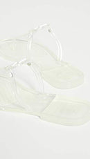 65039 TORY BURCH WOMEN'S MINI MILLER THONG FLIP FLOPS CLEAR SIZE 8 - Like New