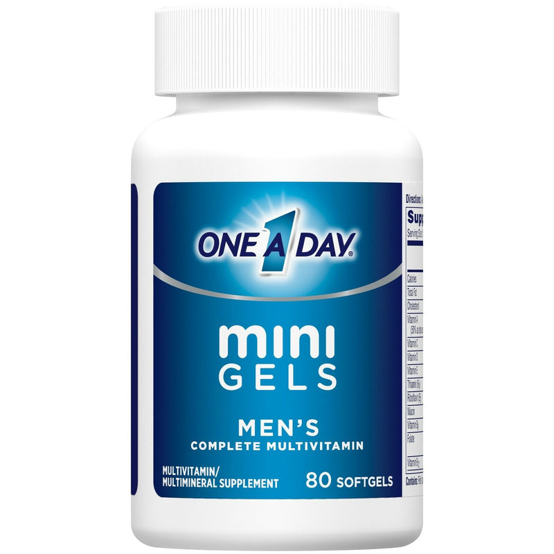 One A Day Men's Mini Gels, Multivitamins for Men 80Ct - 2 PACK - Brand New