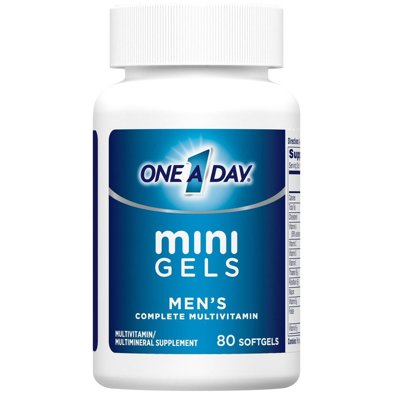 One A Day Men's Mini Gels, Multivitamins for Men 80Ct - 4 PACK New