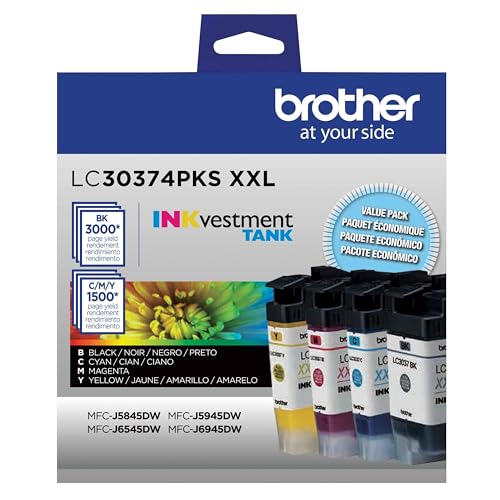 Brother Genuine LC30374PKS 4-Pack Super High-Yield INKvestment Tank Ink - Brand New