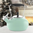 Chantal Zenith Enamel on Steel Whistling Teakettle, 1.8 quart, Sage Green - Brand New