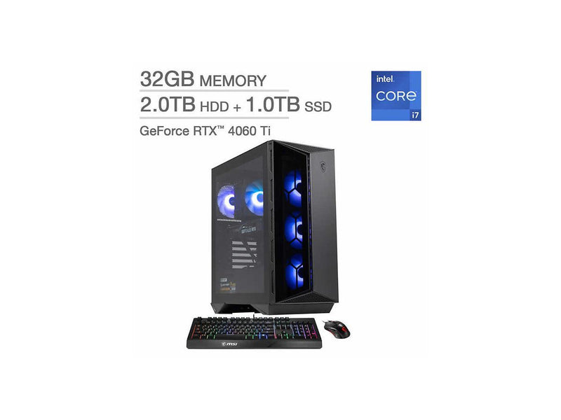 MSI Gaming Desktop Intel Core i7-13700F 2.10 GHz GeForce RTX 4060 Ti 32GB DDR5