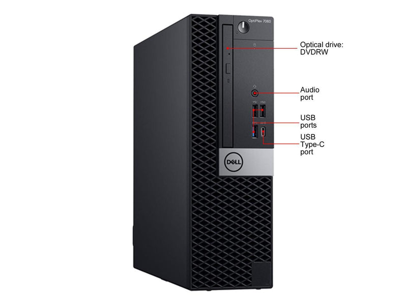 DELL Desktop Computer OptiPlex 7060-SFF Intel Core i5 8th Gen 8500 (3.00GHz) 16