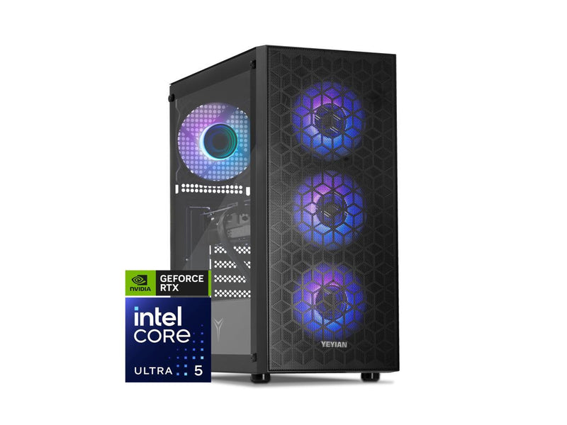 Yeyian Yumi Gaming Desktop, Intel Core i5-14400F, RTX 4060 – AI Integrated, 32GB