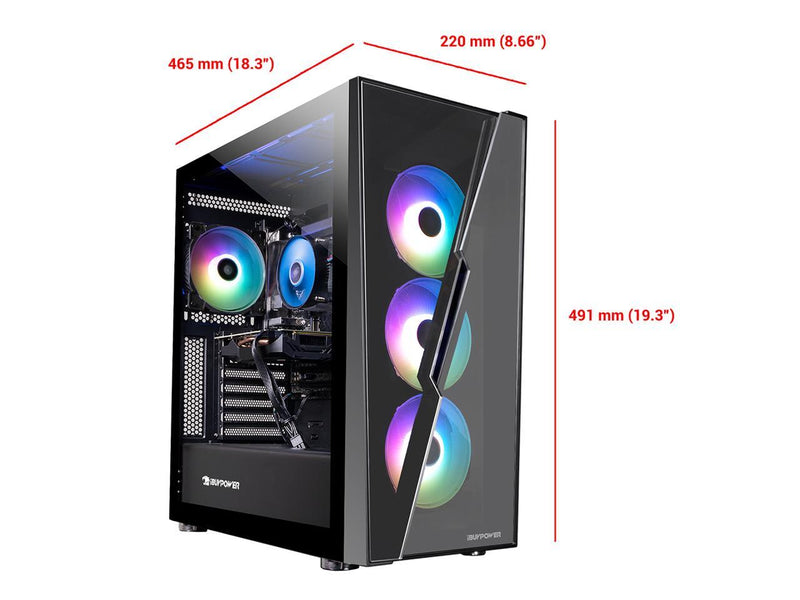 iBUYPOWER Gaming Desktop SlateHakoI5N3601 Intel Core i5 12th Gen 12400F