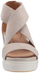 DR. SCHOLL'S WOMENS SHEENA FAUX LEATHER ANKLE STRAP FLATFORM SANDALS SIZE 6.5 - Like New