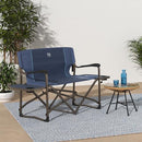 TIMBER RIDGE Double Camping Chair Foldable Loveseat Directors Blue - Like New