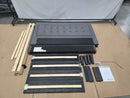 GENERIC UPHOLSTERED PLATFROM BED FRAME, HEADBOARD BED FRAME , FULL SIZE - GRAY - Like New
