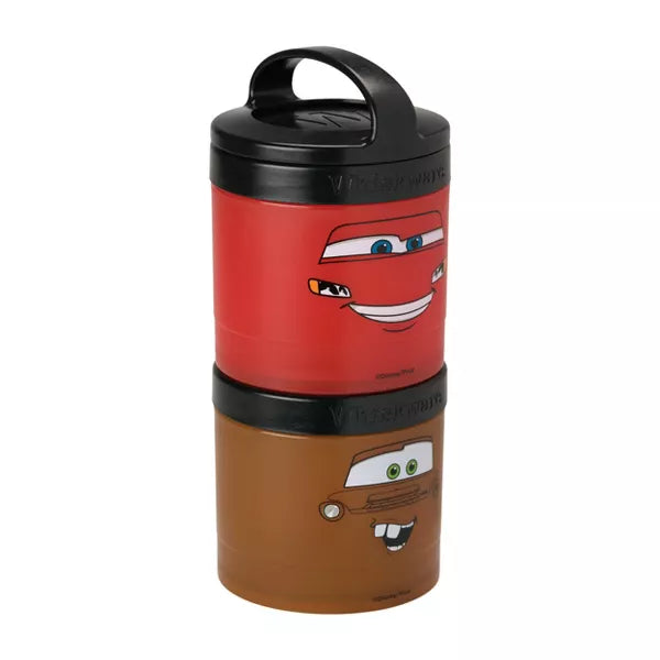 WHISKWARE STACKABLE 2PC FOOD STORAGE JAR SNACK PACK - DISNEY CARS - Brand New