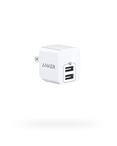 ANKER POWER PORT MINI DUAL PORT 12W WALL CHARGER, USB CHARGER 136799 - WHITE - Like New
