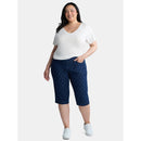 JUST MY SIZE WOMEN'S PLUS SIZE PULL ON STRETCH CAPRI - SIZE: 4X - HEARTPRINT - Like New