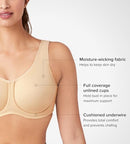 WACOAL WOMEN'S SPORT FULL FIGURE UNDERWIRE BRA, SAND, 36C - Like New