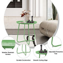 ECOMEX Patio Side Table Waterproof Round Metal - Green - Brand New