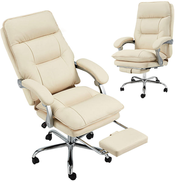 ZZW EXECUTIVE OFFICE CHAIR GAMING CHAIRS OFFICE CHAIR ADJUSTABLE 350 LBS - WHITE - Like New
