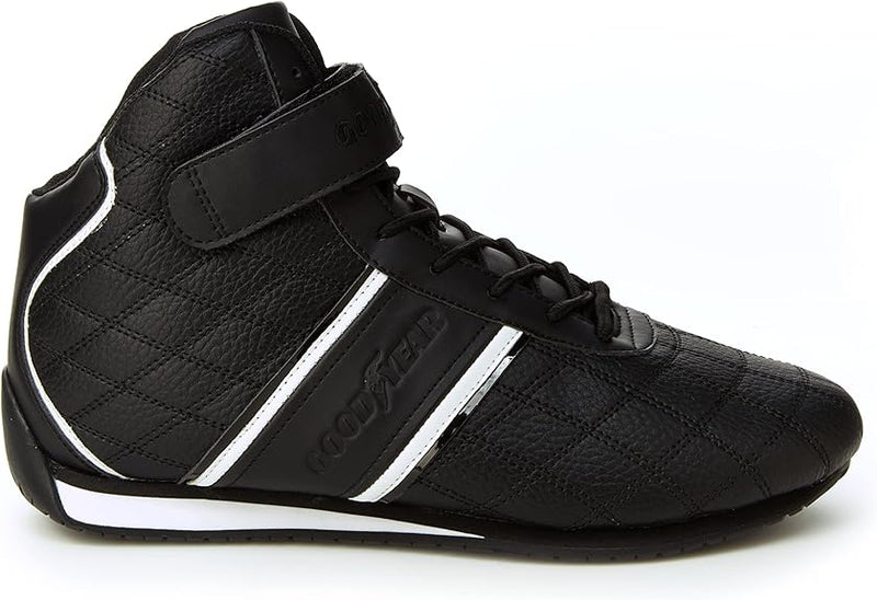 GOODYEAR MENS CLUTCH RACER SNEAKER – HIGH-TOP SNEAKERS - MEN 13 - BLACK/WHITE - Brand New