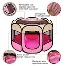 Sinsun Portable Foldble Puppy Playpen with Carrying Bag - Pink - Brand New