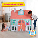 PoP2Play Kids Playhouse Sturdy and Eco-Friendly Carboard House Folds Flat - Like New