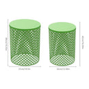 Set of 2 Outdoor Side Table, Garden Stool Metal Accent Table Modern B0DBHQ3YFH - Brand New