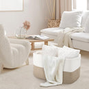 MEGASKET Extra Large Blanket Basket, 22" x 17" x 12" - White Brown - Brand New