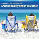 KIJARO BEACH SLING CHAIR WITH COOLER POCKET - VARIOUS FUN COLORS - YELLOW/GRAY - Like New