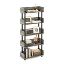 Furinuo Turn-N-Tube 5-Tier Toolless Display Rack, French Oak/Black - Like New