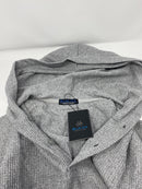 BLUE ICE MEN'S WAFFLE KNIT THERMAL HENLEY HOODIE - SIZE: 2XL - HEATHER GRAY - Like New