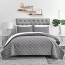 Charlie Allen Quilt Bedding Set Queen 3 Piece Bedspread Coverlet Grey - Brand New