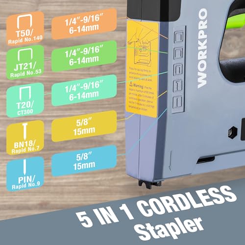 WORKPRO 5 IN 1 STAPLE GUN - GRAY - Like New