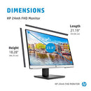 HP 24mh Monitor 23.8" FHD IPS Display VESA 1D0J9AA - 1D0J9AA