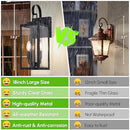 BESLOWE 18" OUTDOOR WALL LIGHT FIXTURE, 2-LIGHT STREET - BLACK (9046S) - Like New