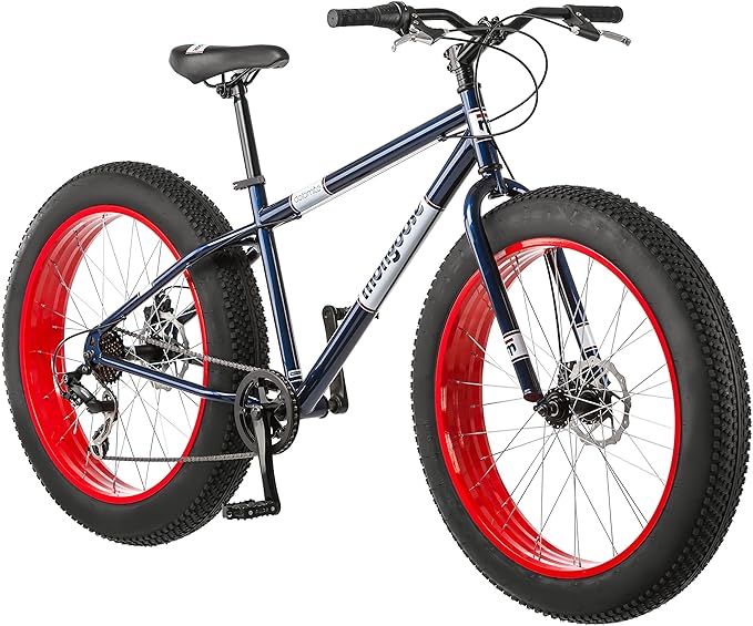 Mongoose Dolomite Fat Tire Mountain Bike 26" Wheels 4" Wide 7-Speed - Navy Blue - Like New