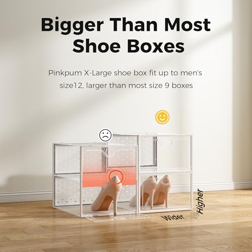 Pinkpum 15 Pack X-Large Shoe Storage Boxes 12, Sneaker Storage for Sneakerheads - Brand New