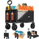 YACONA 3 IN 1 WAGONS CARTS FOLDABLE, 360LBS LIGHTWEIGHT WAGON - BLACK - Like New