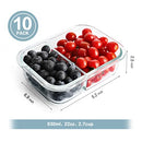 Bayco 10 Pack Glass Meal Prep Containers 2 Compartment, B09S9X3H84 - Grey - Brand New