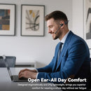 LEVN OPEN EAR HEADPHONES WITH MIC 29G BLUETOOTH HEADSET WITH MICROPHONE - BLACK - Like New