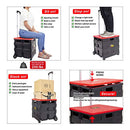 dbest products Quik Cart Collapsible Rolling Crate on Wheels Teachers Red - Like New