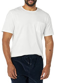 Amazon Essentials Men's Short-Sleeve Crewneck Pocket T-Shirts - WHITE - SIZE M - Like New