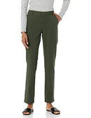 AMAZON ESSENTIALS WOMEN'S BI-STRETCH STRAIGHT LEG PANT DARK GREEN SIZE 0 - Brand New