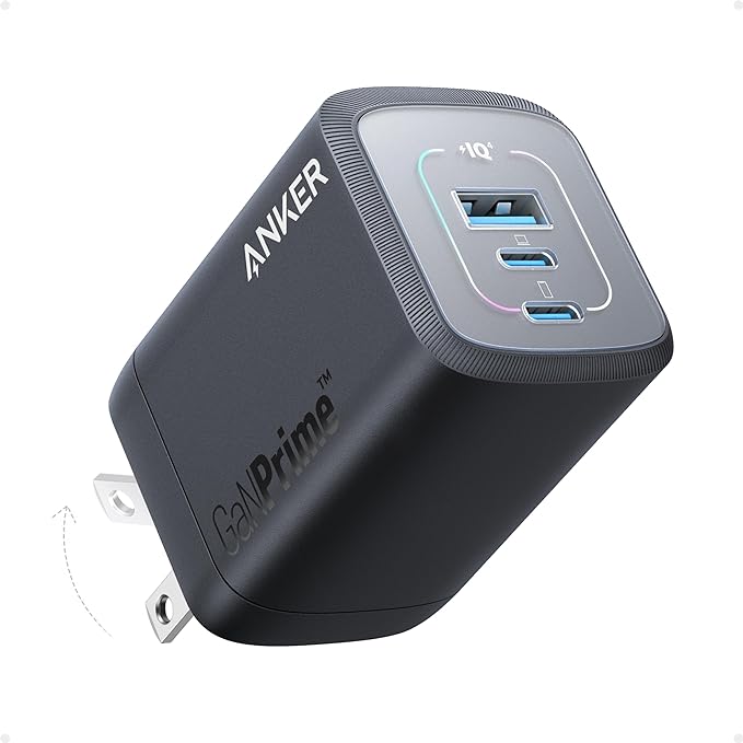 Anker Prime 100W USB C Charger GaN Wall Charger 3-Port Compact A2343 - Black - Like New